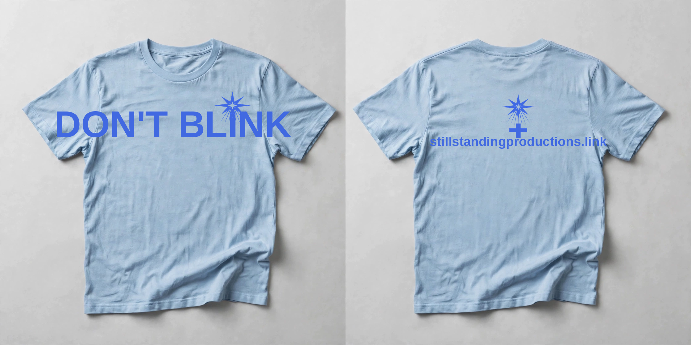 Don't Blink Tee — Baby Blue