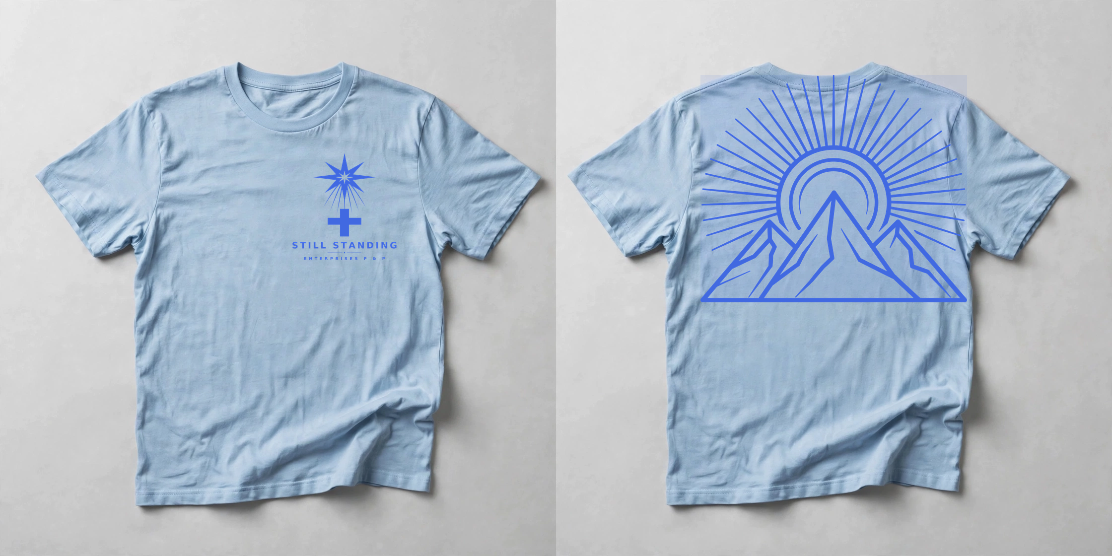 Still Standing Sunrise Tee — Baby Blue