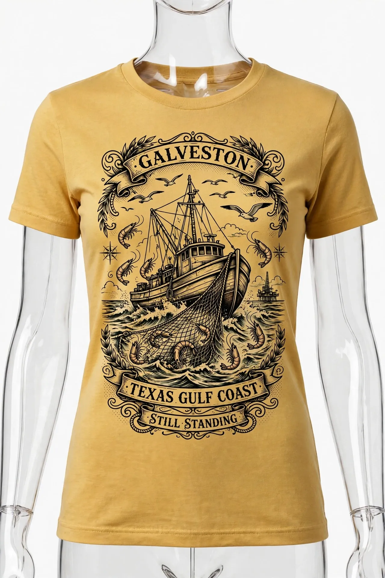 Fisherman Cities Tee — Galveston, TX (Women's)