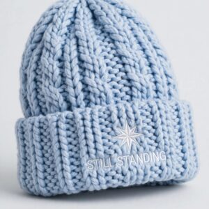 Still Standing Beanie — Baby Blue North Star